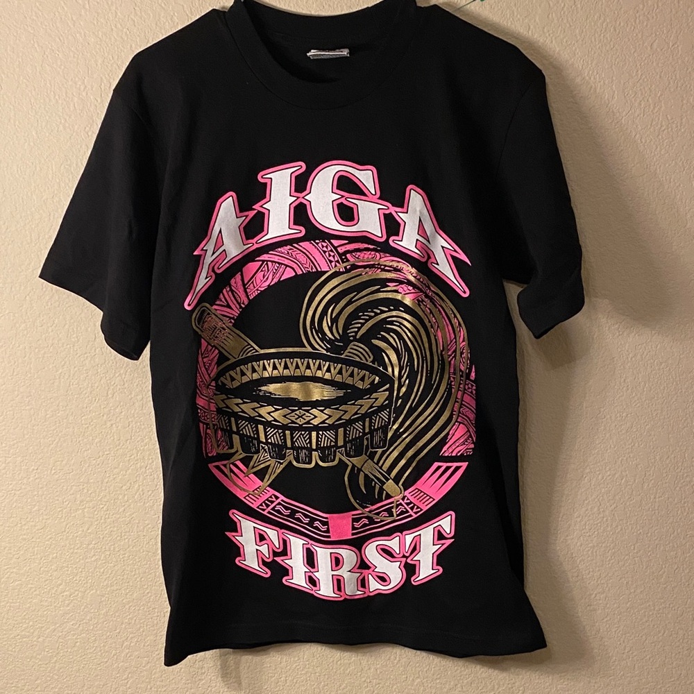 Women's Black and Pink Graphic Tee